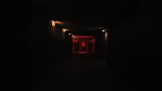 This stock video shows a criminal who is in jail behind bars. This video will decorate your projects related to crimes, criminals, prisons, quests.