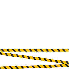 tape line yellow black stripe pattern isolated white background, warning space with ribbon tape sign or comfort safety zone, safety banner for copy space, ribbon yellow black stripe, tape line caution
