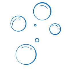 Water bubble doodle. Hand drawn line sketch style bubble sparkle. Water drop isolated vector illustration.