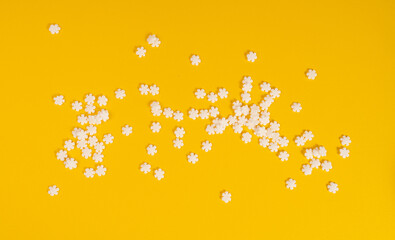 White Snowflake Sprinkles, Scattered Sugar Snow, Decorative Christmas Stars, Ice Xmas Decoration