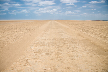 Fototapeta na wymiar Roads in the middle of the Guajira desert