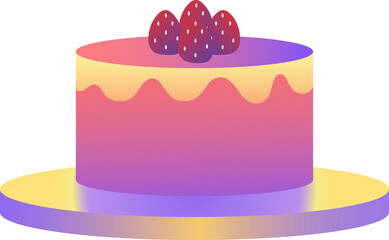 Christmas Dinner Gradient Illustration