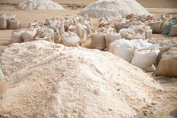 Salt mine worked in an artisanal way in Manaure, Guajira