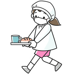 給食当番の女の子