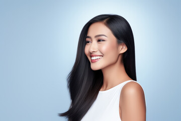 Elegant Asian woman with sleek hair