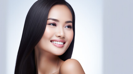 Elegant Asian woman with sleek hair