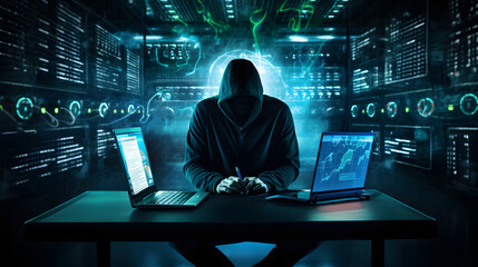 Programmers and cyber security technologies design websites and security in the Social World, cyberspace concepts. generative ai.