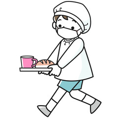 給食当番の男の子