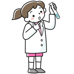 試験管を持った女の子
