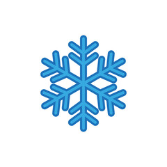 Snowflake sign. Blue Snowflake icon isolated on white background. Snow flake silhouette. Symbol of snow, holiday, cold weather, frost. Winter design element Vector illustration - 686042210