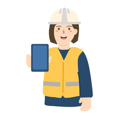 engineer with different poses illustration