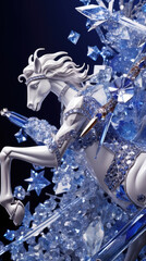 Zodiac sign Sagittarius made of a sparkling shiny colorful crystals