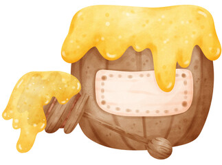 Cute Honey pot watercolor illustration