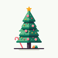 christmas tree vector illustrations on white background