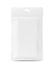 Blank packaging white plastic OPP zipper pouch for product design mockup