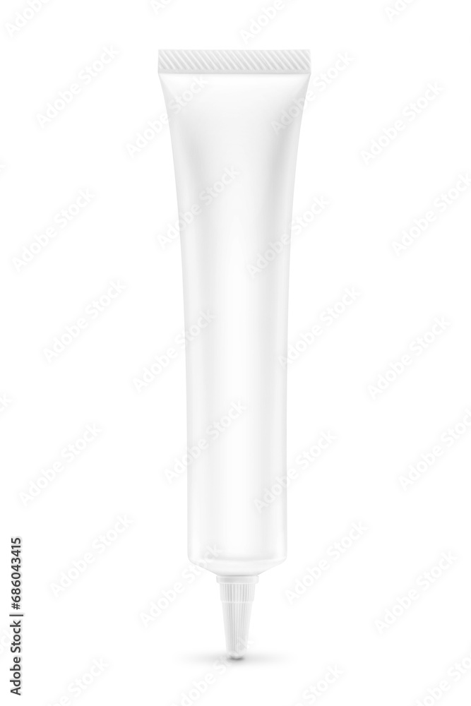 Wall mural blank packaging white plastic tube for cosmetic product design mock-up