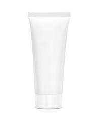 blank packaging white plastic tube for cosmetic product design mock-up - obrazy, fototapety, plakaty