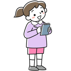 メモをとる女の子