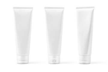 blank packaging white plastic tube for cosmetic product design mock-up