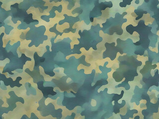 Fototapeta premium Full seamless orange camouflage texture skin pattern vector for military textile. Usable for Jacket Pants Shirt and Shorts. Green blue orange army camo design for fabric print.