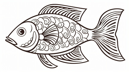 fish drum outline