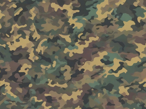 Full seamless abstract military green color camouflage skin pattern for decor and textile. Army masking design for hunting textile fabric printing and wallpaper. Design for fashion and home design.