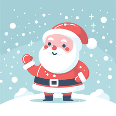 Santa Claus character snowy background vector illustrations