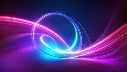 colorful background with abstract shape glowing in ultraviolet spectrum, curvy neon lines. Futuristic energy concept