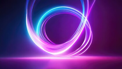 colorful background with abstract shape glowing in ultraviolet spectrum, curvy neon lines. Futuristic energy concept - obrazy, fototapety, plakaty