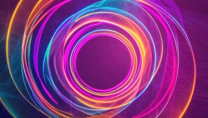 colorful background with abstract shape glowing in ultraviolet spectrum, curvy neon lines. Futuristic energy concept - obrazy, fototapety, plakaty