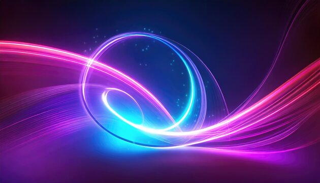 colorful background with abstract shape glowing in ultraviolet spectrum, curvy neon lines. Futuristic energy concept