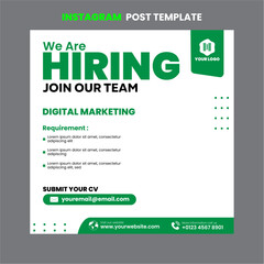 Modern We're Hiring Post Instagram Template