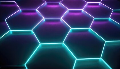 Neon Hexagons Background