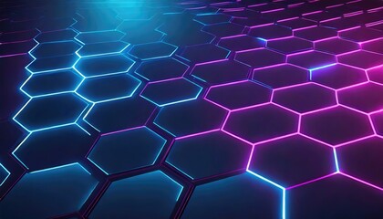 Neon Hexagons Background