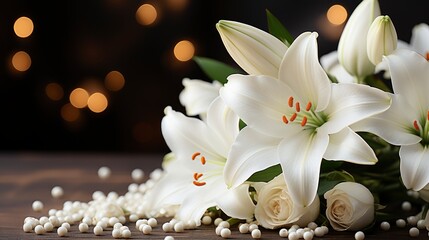 Shallow Focus Shot Beautiful White Lilies, HD, Background Wallpaper, Desktop Wallpaper 