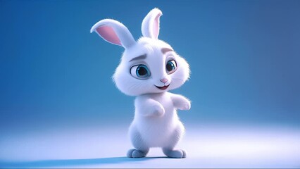 adorable bunny dancing. Created with generative AI.	
