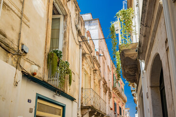 Martina Franca, Taranto, Puglia, Italy. Village with baroque architecture. The narrow alleys of the...