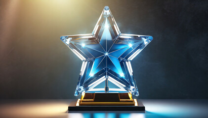 Star shaped award under sports lights