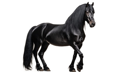 Fototapeta premium Black horse . Isolated on Transparent background.