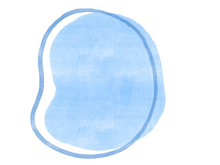 Abstract watercolor stain organic freeform shape with line