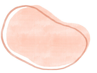 Abstract watercolor stain organic freeform shape with line