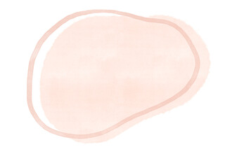 Abstract watercolor stain organic freeform shape with line