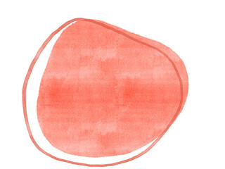 Abstract watercolor stain organic freeform shape with line