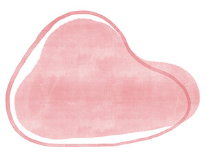 Abstract watercolor stain organic freeform shape with line