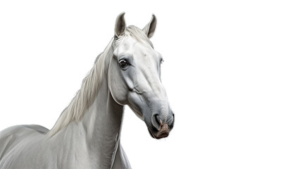 Obraz na płótnie Canvas White horse face. Isolated on Transparent background.