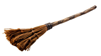 Witch Broom. Isolated on Transparent background.