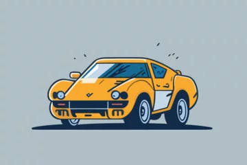 Poster Funny cartoon car Vector. Good for Background. © Rudi