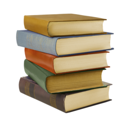 Stack of Old books isolated on white background