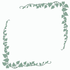 Floral ivy drawing decorative ornament flat design.