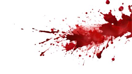 Dark Drops of blood, blood splash, blood spot. Isolated on Transparent background.